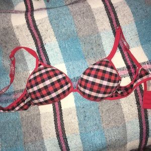 Checkered bra and maroon bra. Comes with both.